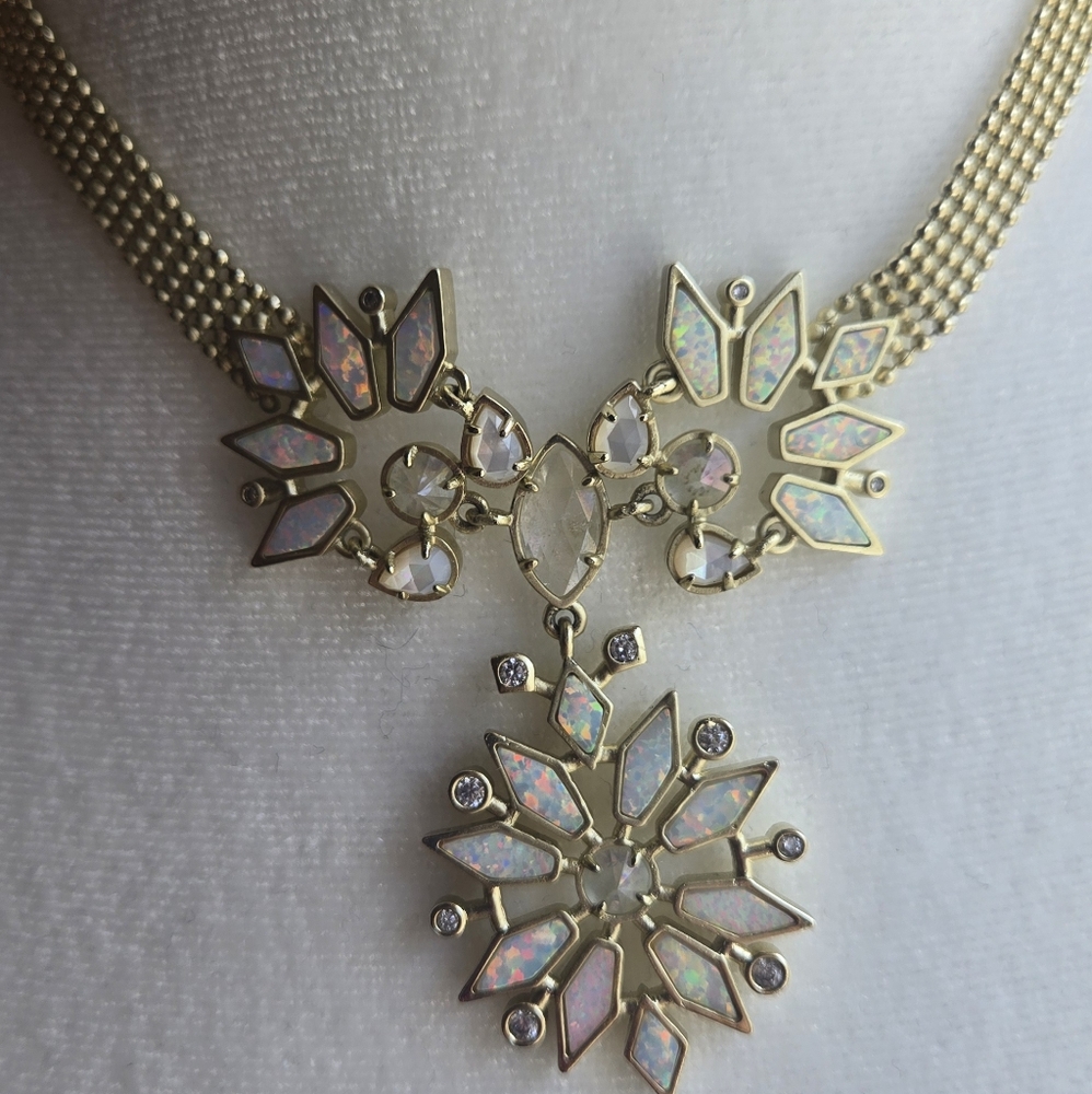 Kendra Scott Gold and White Snowflake Choker